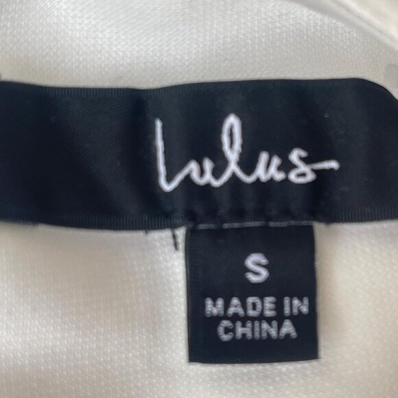 NWT Lulu's Exceptional Moments White Swiss Dot One-Shoulder Mini Dress Size S - Picture 10 of 11